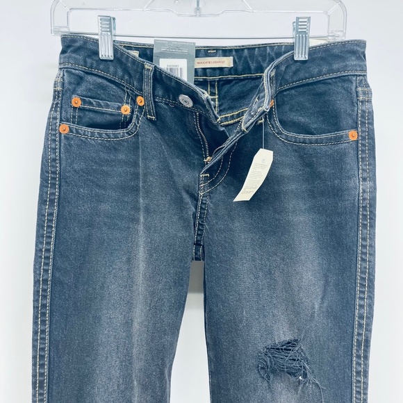 Levi’s Jeans Size 28x32 Women’s noughties Bootcut Distress A Low Rise Blue New - Picture 8 of 16